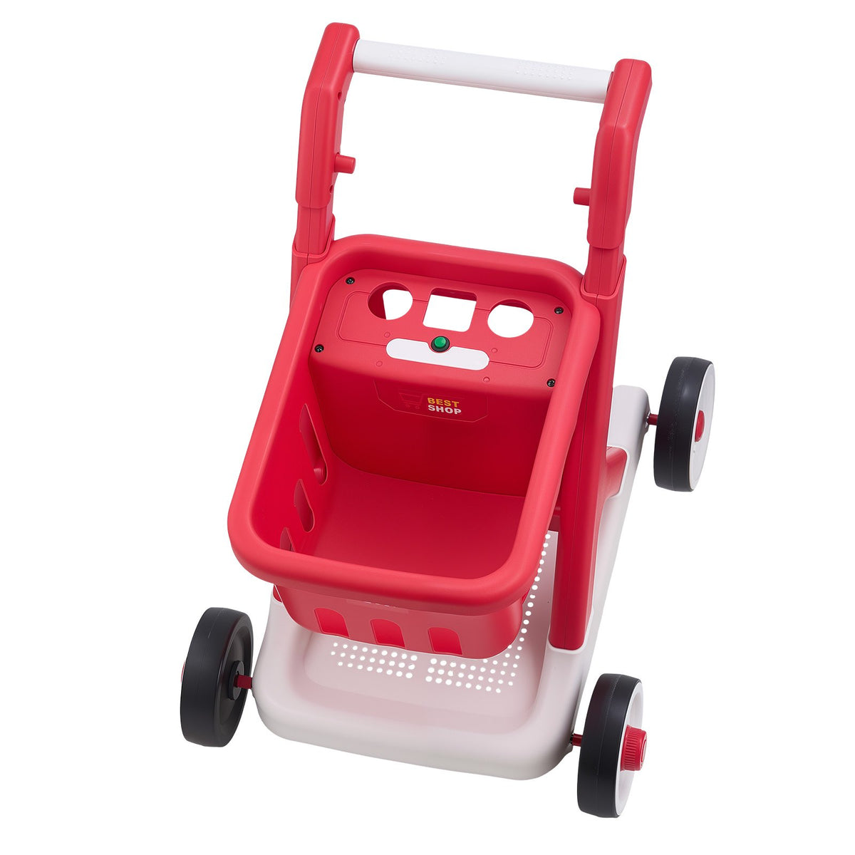 Scan & Sort Kids Shopping Cart, for Kids 2+, Toy Shopping Cart with Pretend Food, Lights & Sound, Pretend Play Grocery Store Toy Trolley, Adjustable Height Baby Push Walker, for Toddlers Ages 2+