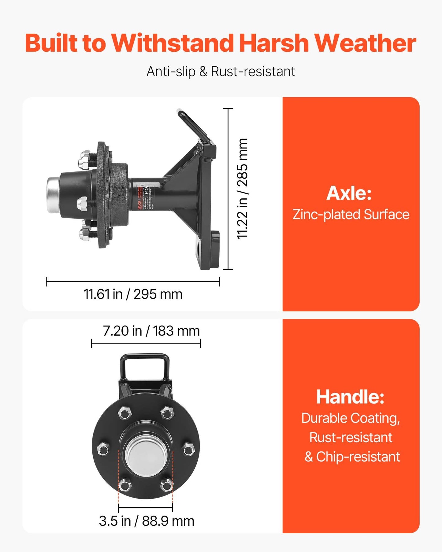 Shipping Container Wheels 6-Lug Wheels Kit, Heavy Duty Shipping Container Axle with Ratchet Tie Down-Moves 6 m-12 m, Secure Transport for Dock, Warehouse, Construction Site, Black