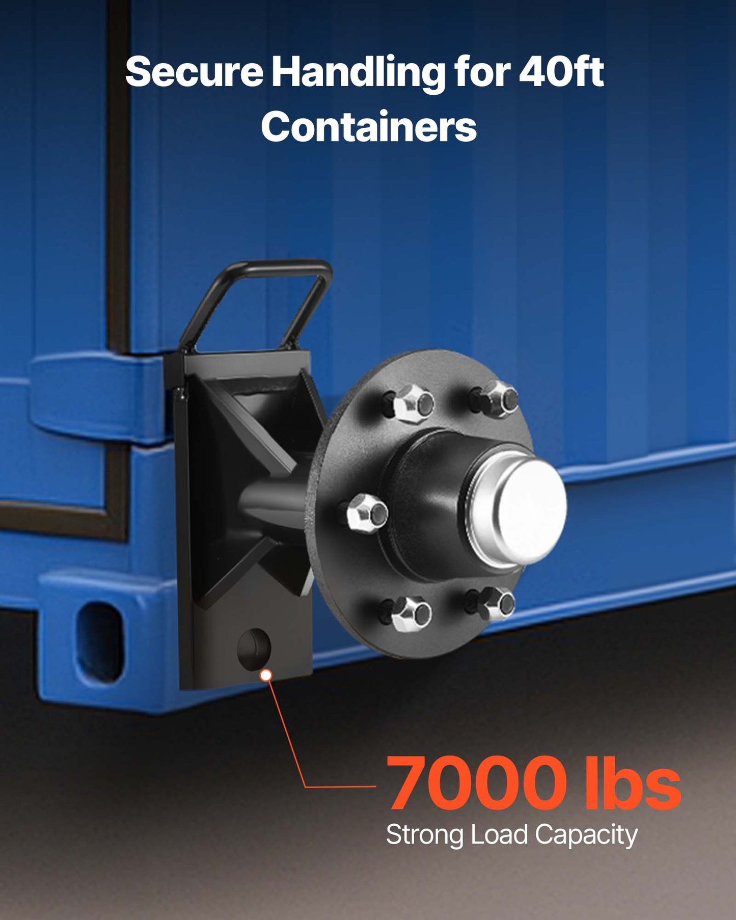 Shipping Container Wheels 6-Lug Wheels Kit, Heavy Duty Shipping Container Axle with Ratchet Tie Down-Moves 6 m-12 m, Secure Transport for Dock, Warehouse, Construction Site, Black