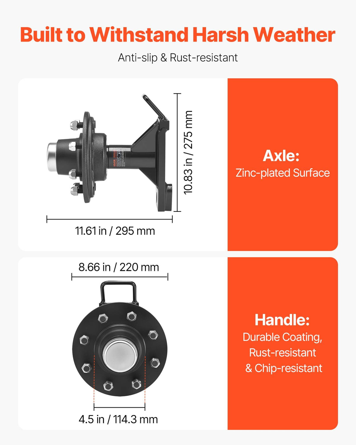 Shipping Container Wheels 8-Lug Wheels Kit, Heavy Duty Shipping Container Axle with Ratchet Tie Down-Moves 6 m-12 m, Secure Transport for Dock, Warehouse, Construction Site, Black