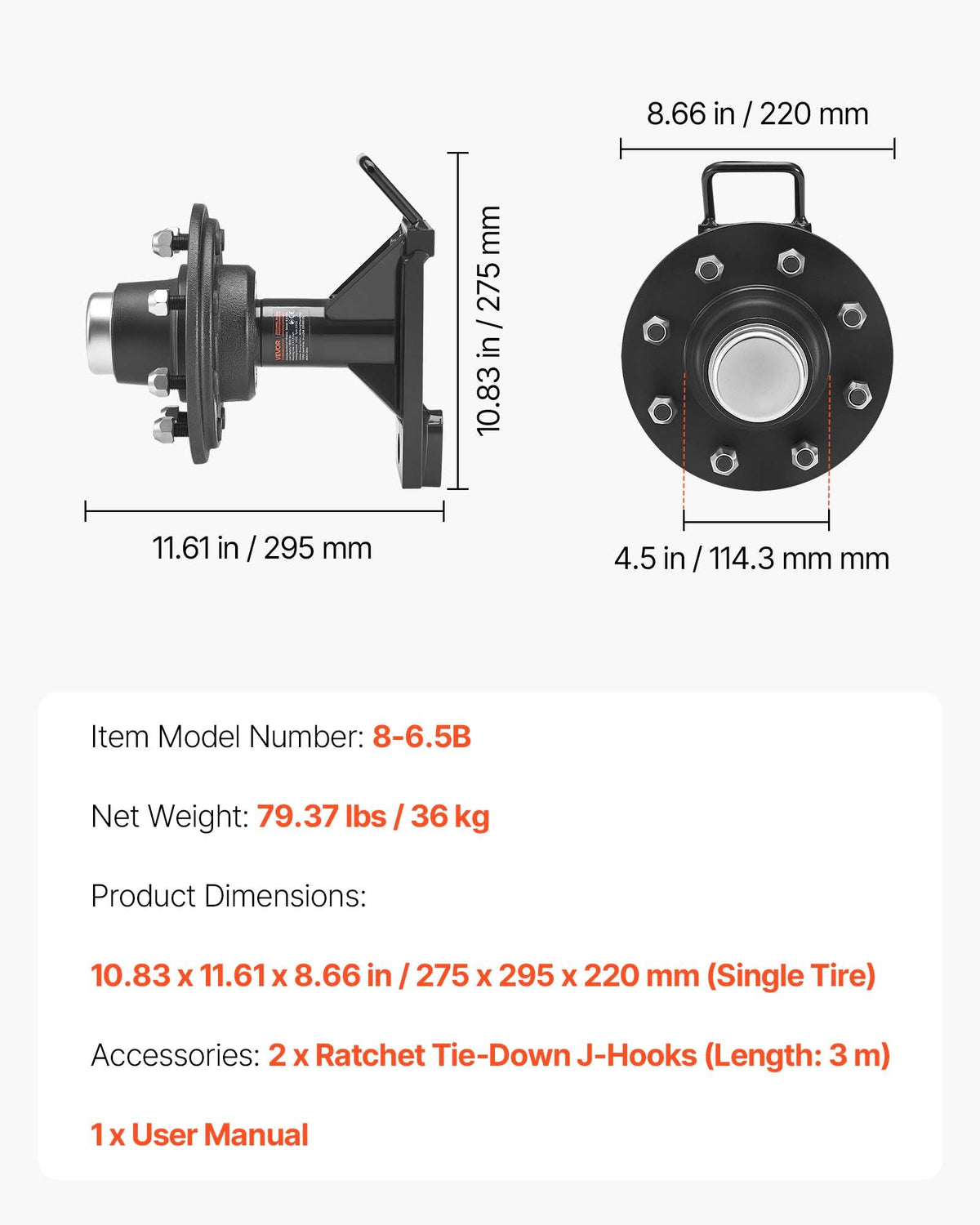 Shipping Container Wheels 8-Lug Wheels Kit, Heavy Duty Shipping Container Axle with Ratchet Tie Down-Moves 6 m-12 m, Secure Transport for Dock, Warehouse, Construction Site, Black