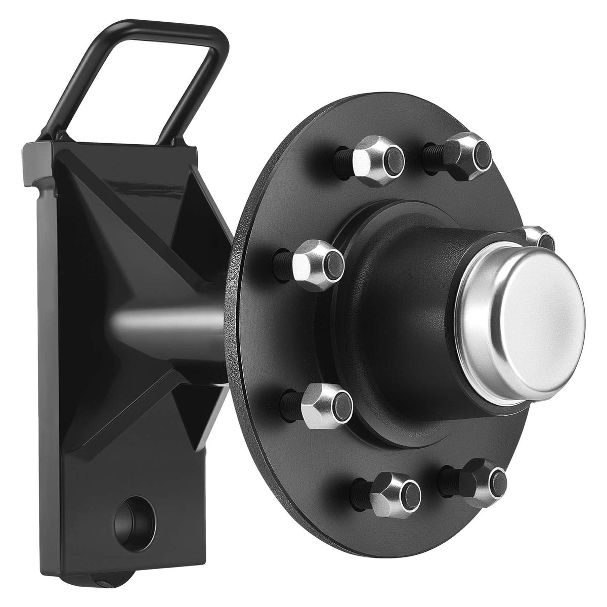 Shipping Container Wheels 8-Lug Wheels Kit, Heavy Duty Shipping Container Axle with Ratchet Tie Down-Moves 6 m-12 m, Secure Transport for Dock, Warehouse, Construction Site, Black