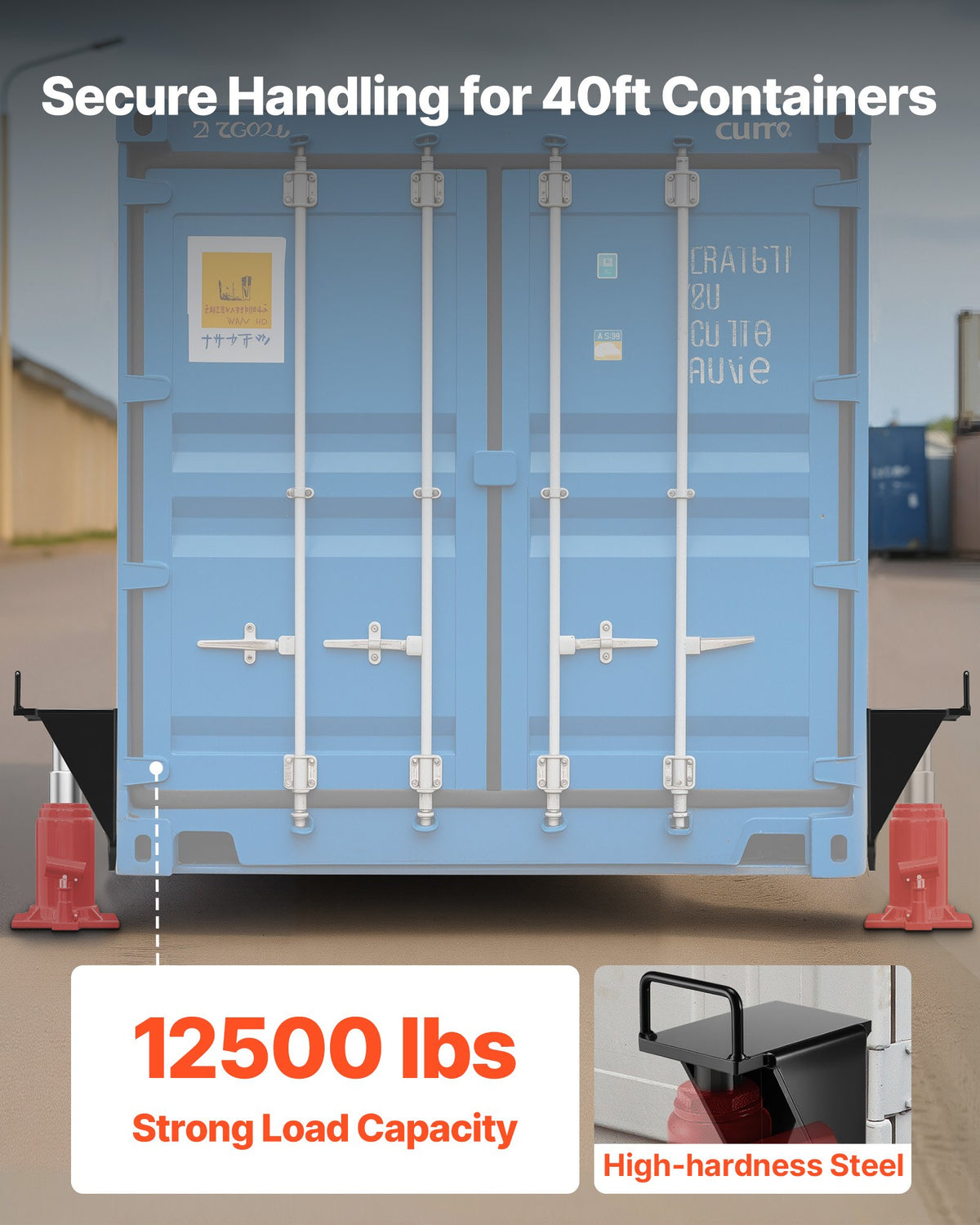Shipping Container Jack Lug with U-Shaped Handle, 2-Pack, Storage Leveler Booster Withstands Sun & Rain, Heavy Duty Container Jack Lug for Shipping Industry, Logistics, Warehouse Management