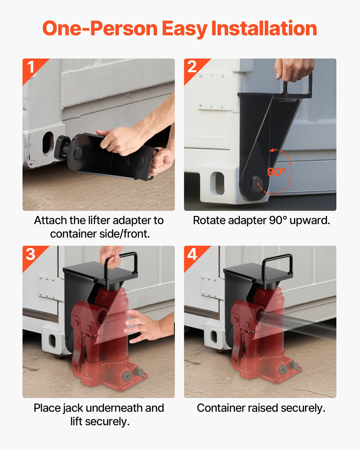 Shipping Container Jack Lug with U-Shaped Handle, 2-Pack, Storage Leveler Booster Withstands Sun & Rain, Heavy Duty Container Jack Lug for Shipping Industry, Logistics, Warehouse Management