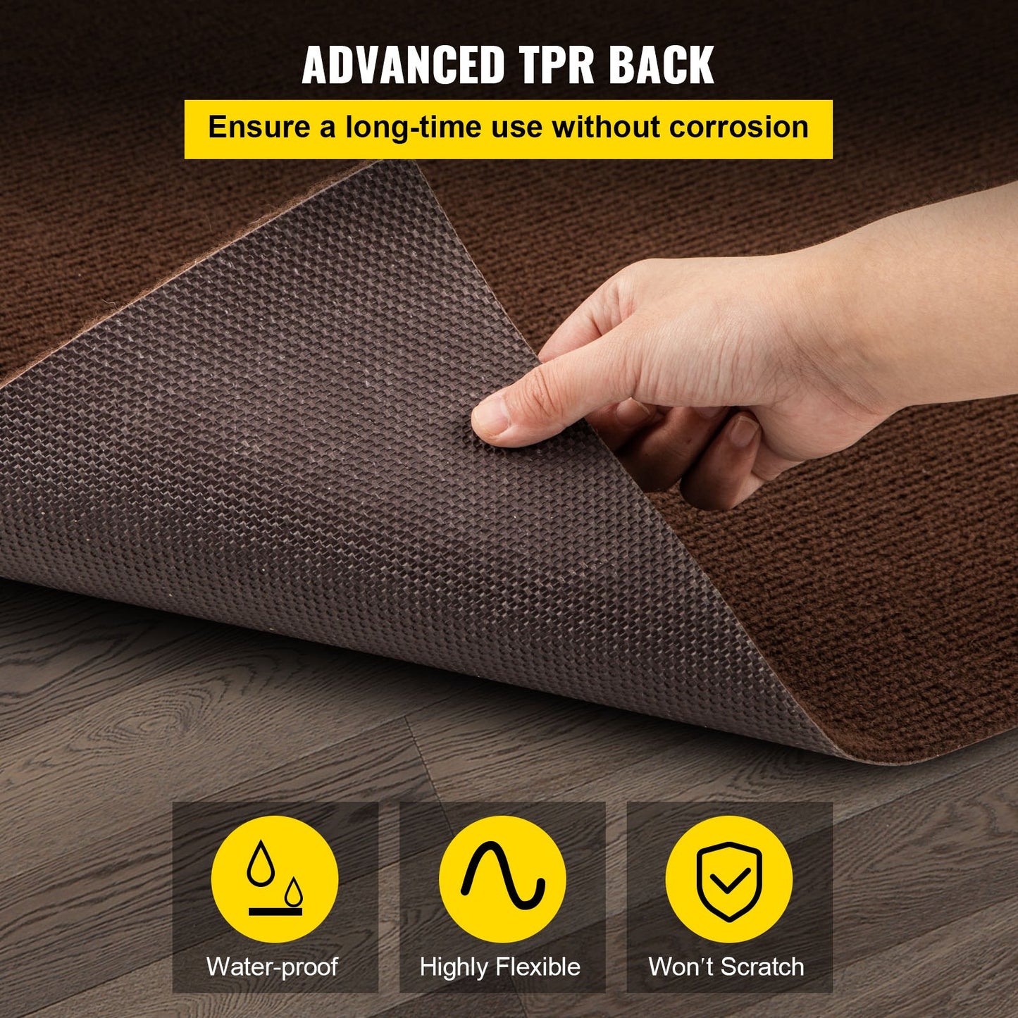 VEVOR Marine Carpet, 6 x 18 ft Boat Carpeting, Deep Brown Marine Grade Boat Carpet,