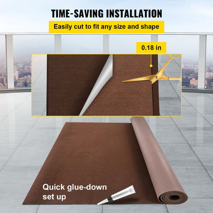 Marine Grade Deep Brown Carpet, 1.8 x 5.5 m, Non-Slip, Water-Proof Backing