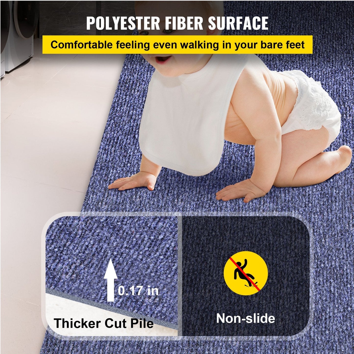 Deep Blue Marine Carpet 1.8m x 12m for Boats & Outdoor Areas, Water-Proof Backing
