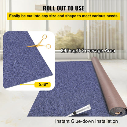 VEVOR Deep Blue Marine Carpet 6 ft x 49.2 ft Marine Carpeting Marine Grade Carpet