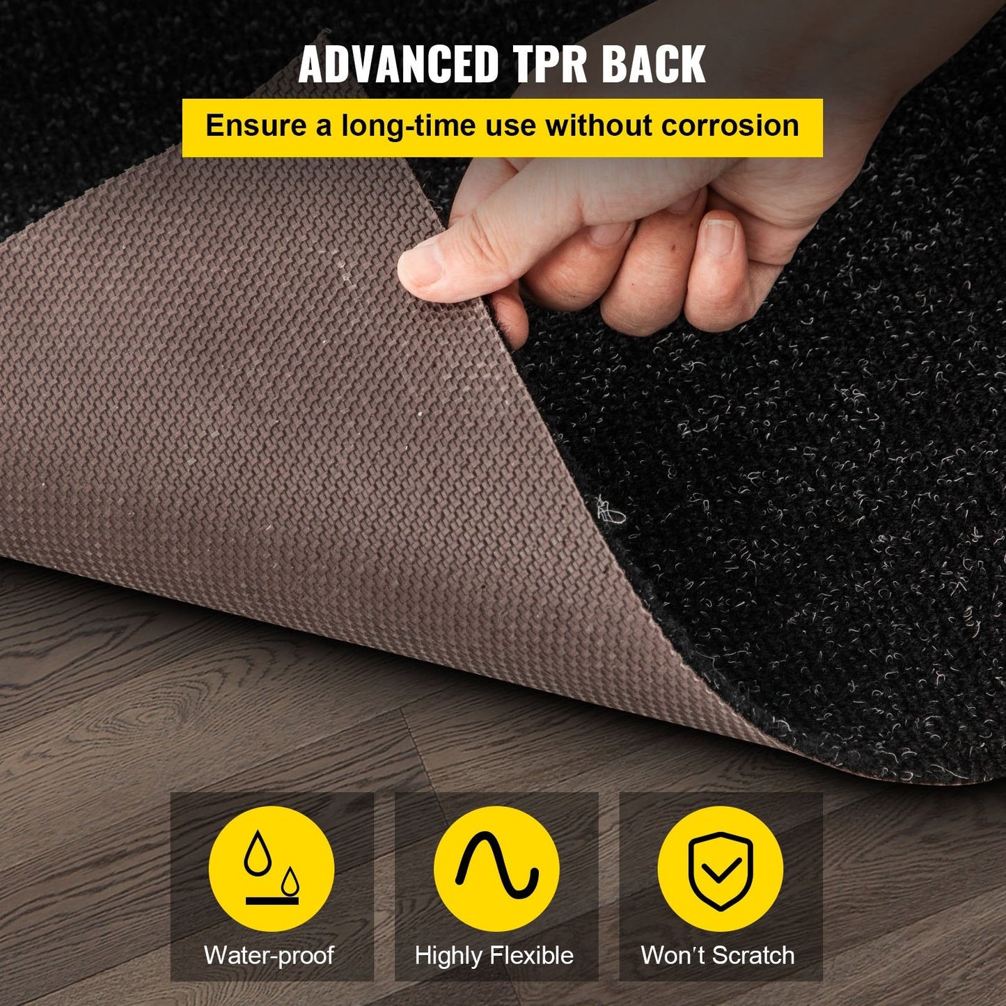 Marine Cutpile Carpet 1.8 x 4 m Charcoal Black for Indoor/Outdoor Use