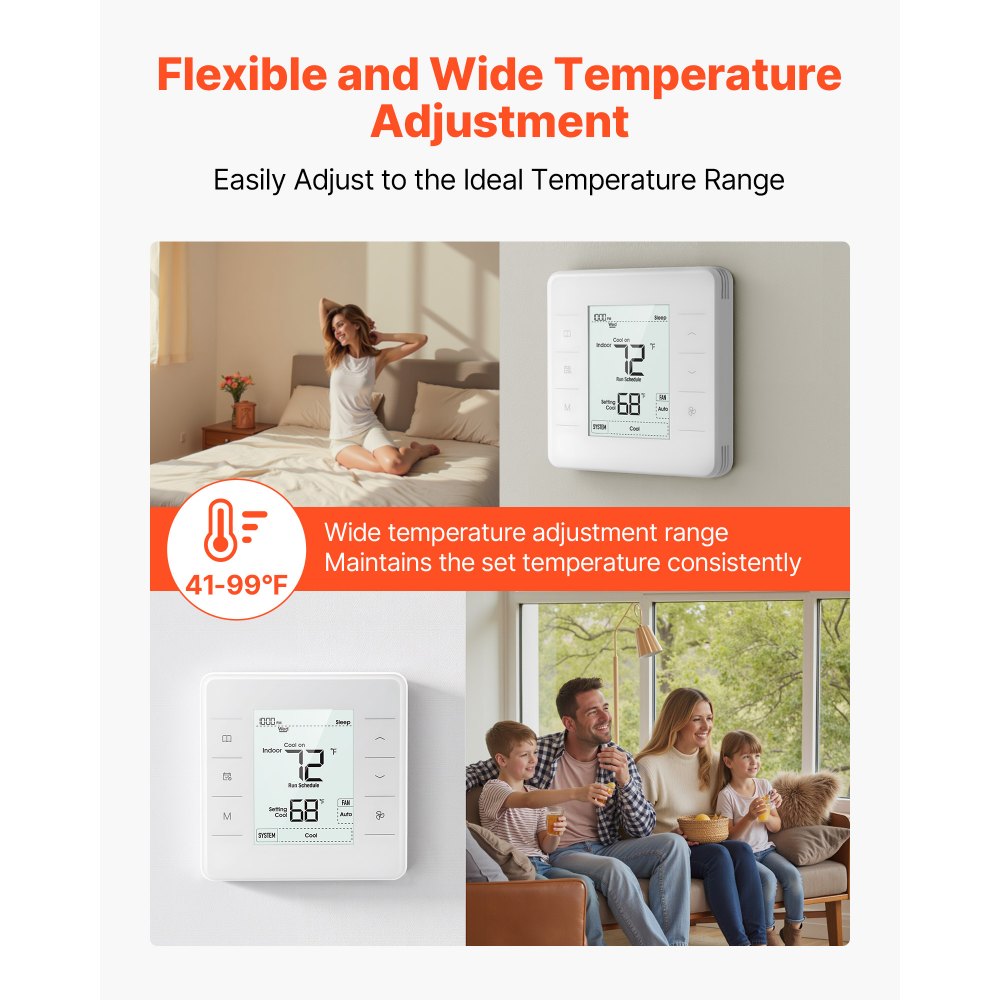 7-Day Programmable Thermostat, Home Thermostats for Heat Pump,Air Conditioner,Underfloor Heating, LED Screen with Backli