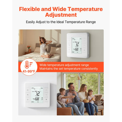 7-Day Programmable Thermostat, Home Thermostats for Heat Pump,Air Conditioner,Underfloor Heating, LED Screen with Backli