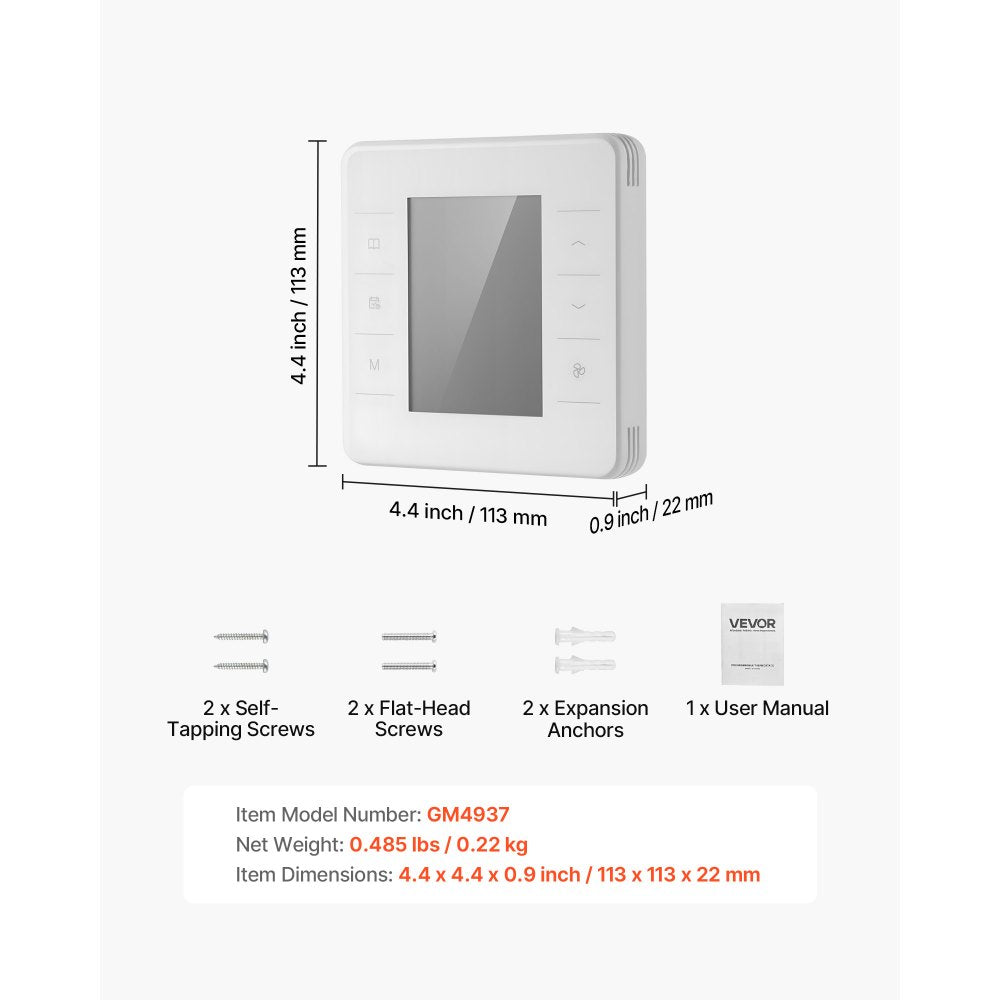 7-Day Programmable Thermostat, Home Thermostats for Heat Pump,Air Conditioner,Underfloor Heating, LED Screen with Backli