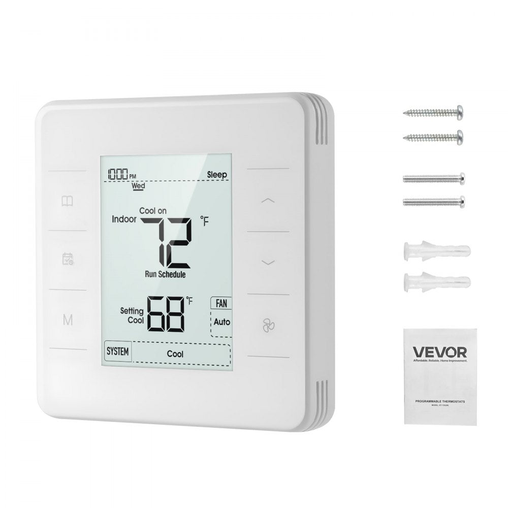 7-Day Programmable Thermostat, Home Thermostats for Heat Pump,Air Conditioner,Underfloor Heating, LED Screen with Backli