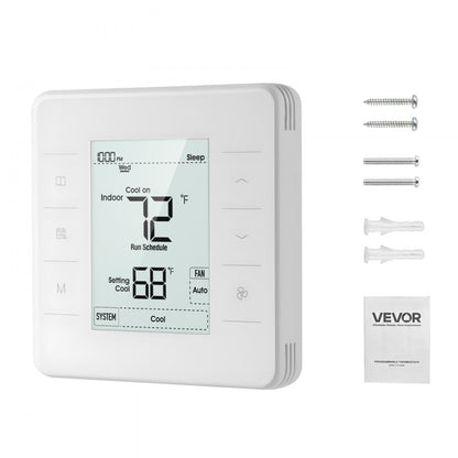 7-Day Programmable Thermostat, Home Thermostats for Heat Pump,Air Conditioner,Underfloor Heating, LED Screen with Backli