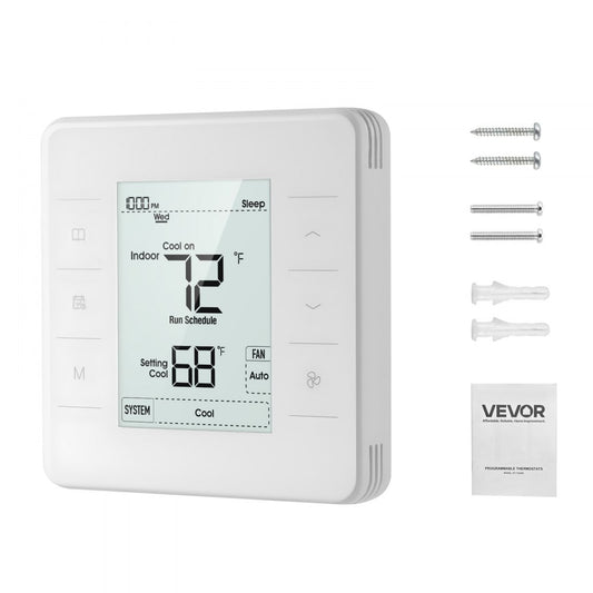 7-Day Programmable Thermostat, Home Thermostats for Heat Pump,Air Conditioner,Underfloor Heating, LED Screen with Backli