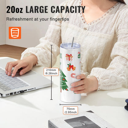16-Pack Stainless Steel Tumblers with Accessories, 591ml Capacity, for Heat Press