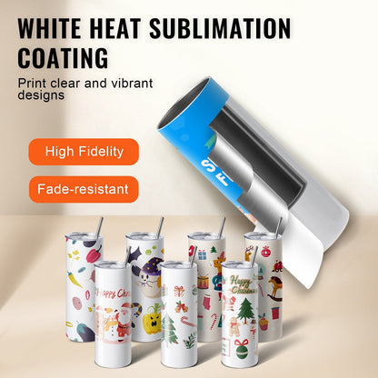 24-Pack Stainless Steel Tumblers with Accessories, 591ml, for Sublimation