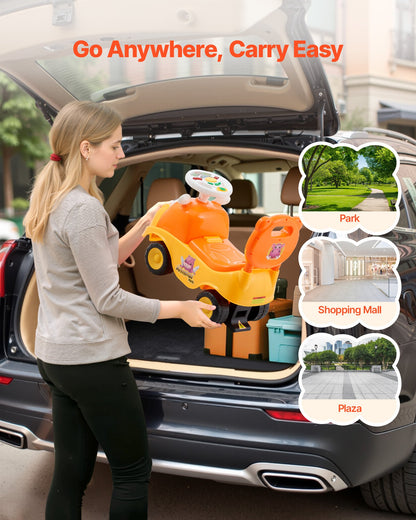 Ride On Toddler Push Car, Push Car for Toddler 19 to 36 Months, Kids Ride On Toy with Horn & Music, 22 kg Load Capacity, Under-seat Storage, Foot-to-Floor Walker for Toddlers Boys Girls