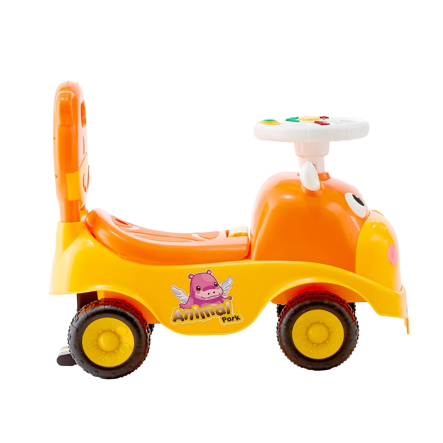 Ride On Toddler Push Car, Push Car for Toddler 19 to 36 Months, Kids Ride On Toy with Horn & Music, 22 kg Load Capacity, Under-seat Storage, Foot-to-Floor Walker for Toddlers Boys Girls