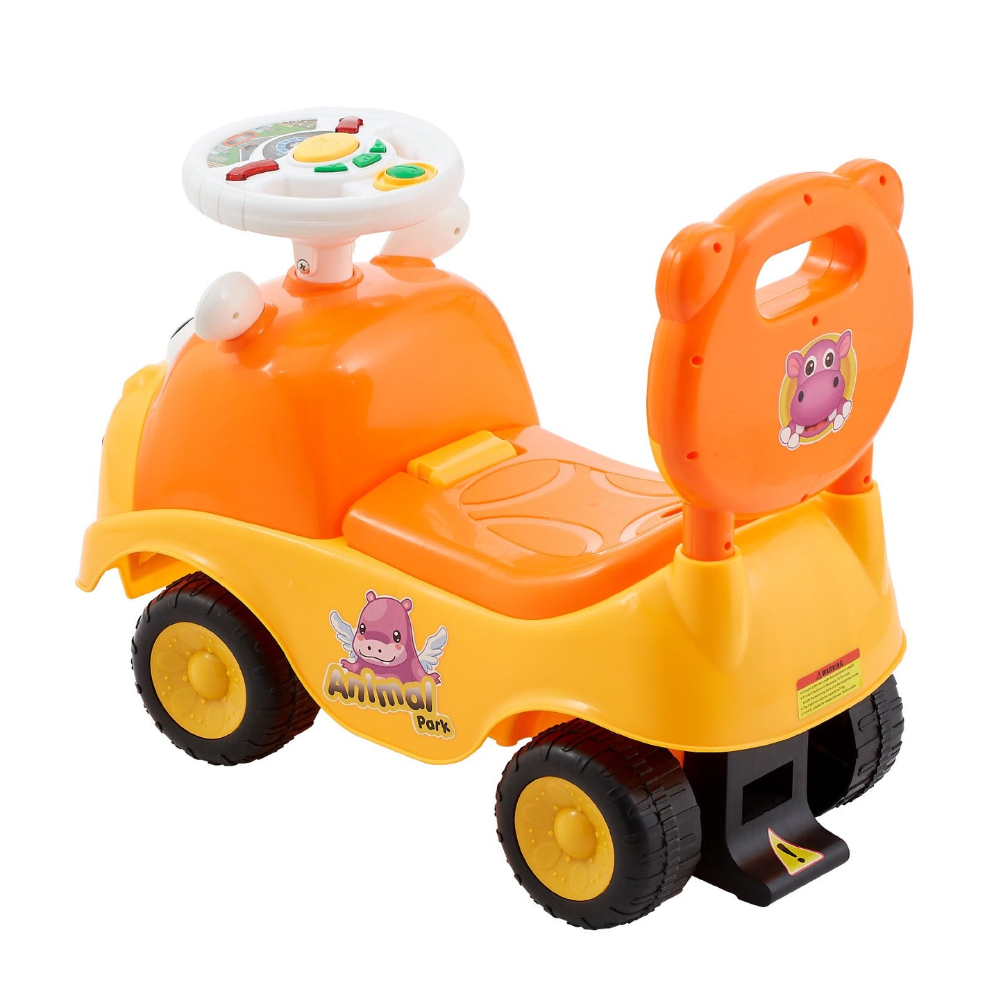 Ride On Toddler Push Car, Push Car for Toddler 19 to 36 Months, Kids Ride On Toy with Horn & Music, 22 kg Load Capacity, Under-seat Storage, Foot-to-Floor Walker for Toddlers Boys Girls