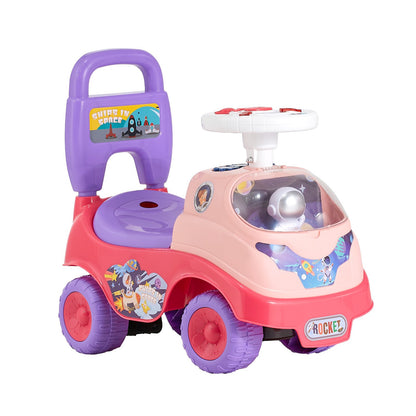Ride On Toddler Push Car, Push Car for Toddler 19 to 36 Months, Kids Ride On Toy with Horn & Music, 22 kg Load Capacity, Under-seat Storage, Foot-to-Floor Walker for Toddlers Boys Girls, Pink