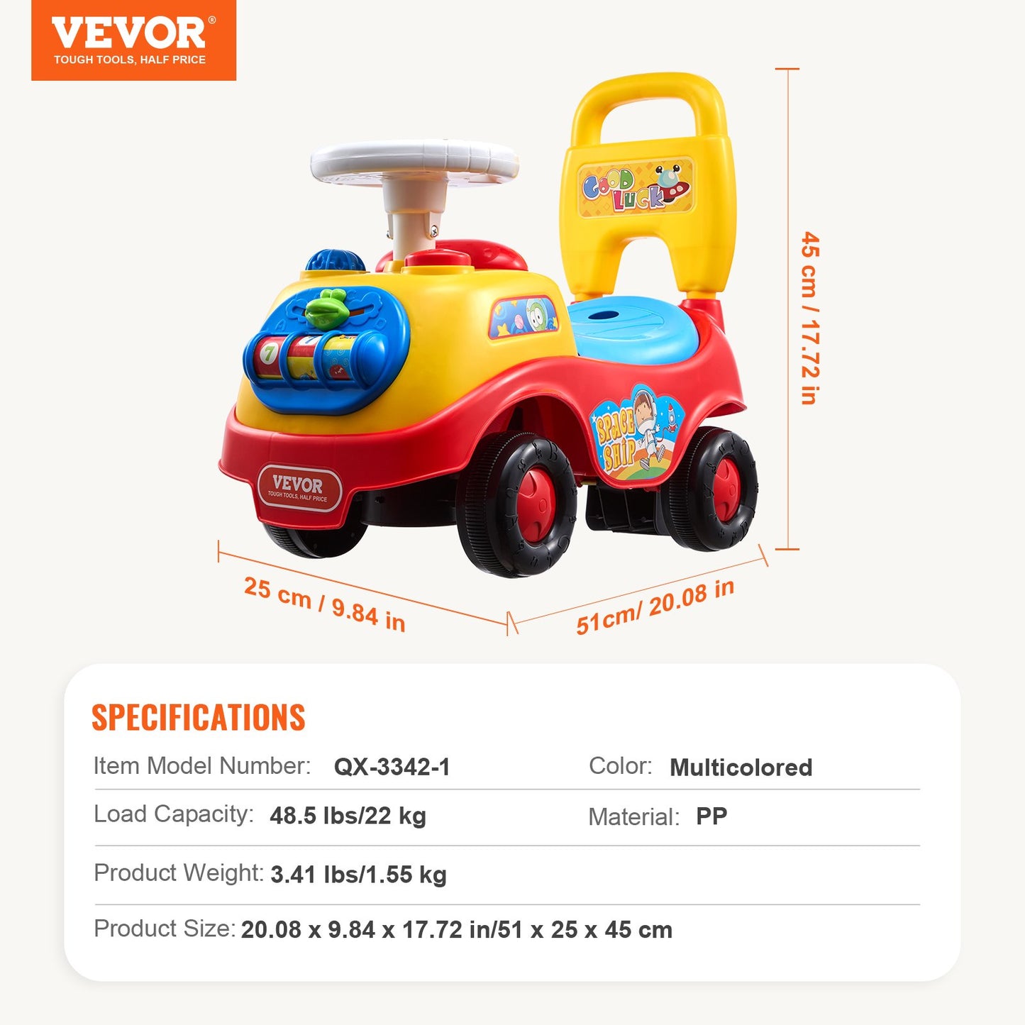 VEVOR Ride On Push Car for Toddlers, Ages 1-3, Ride Racer, Sit to Stand Toddler