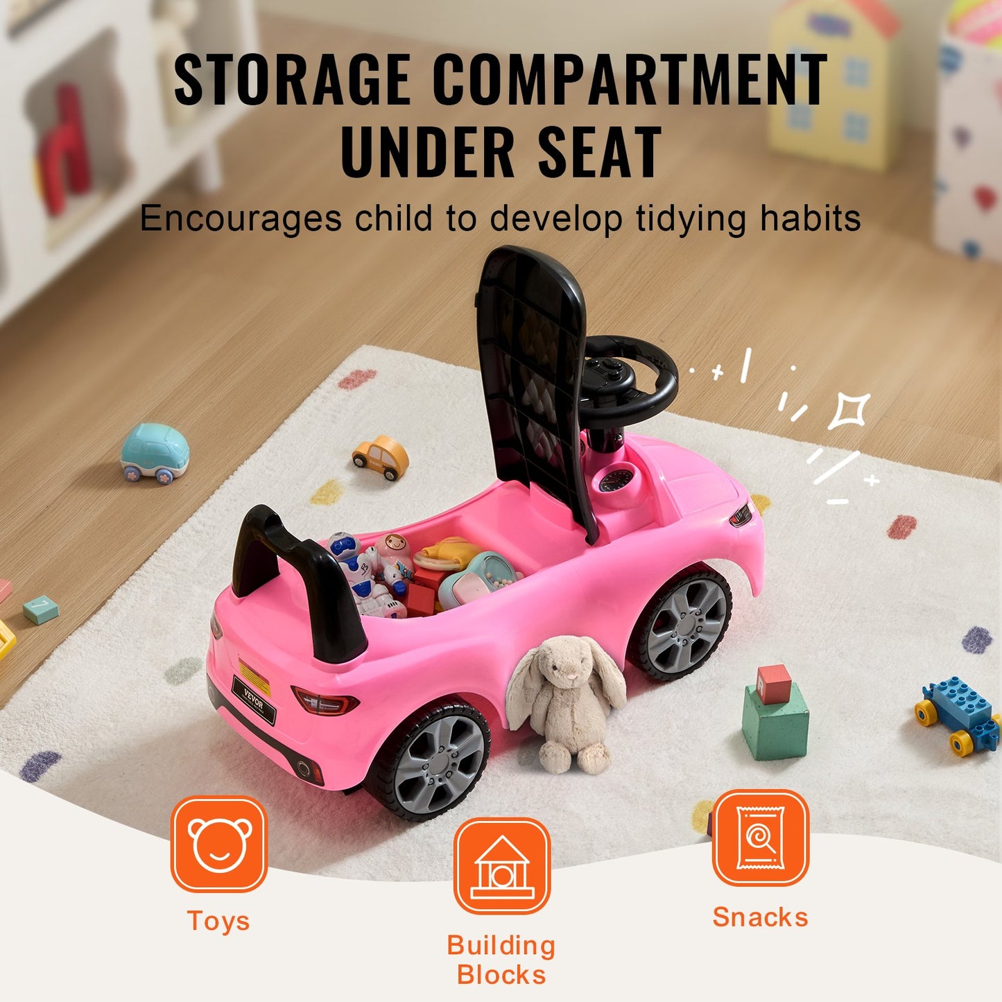 VEVOR Ride On Push Car for Toddlers, Ages 1-3, Ride Racer, Sit to Stand Toddler