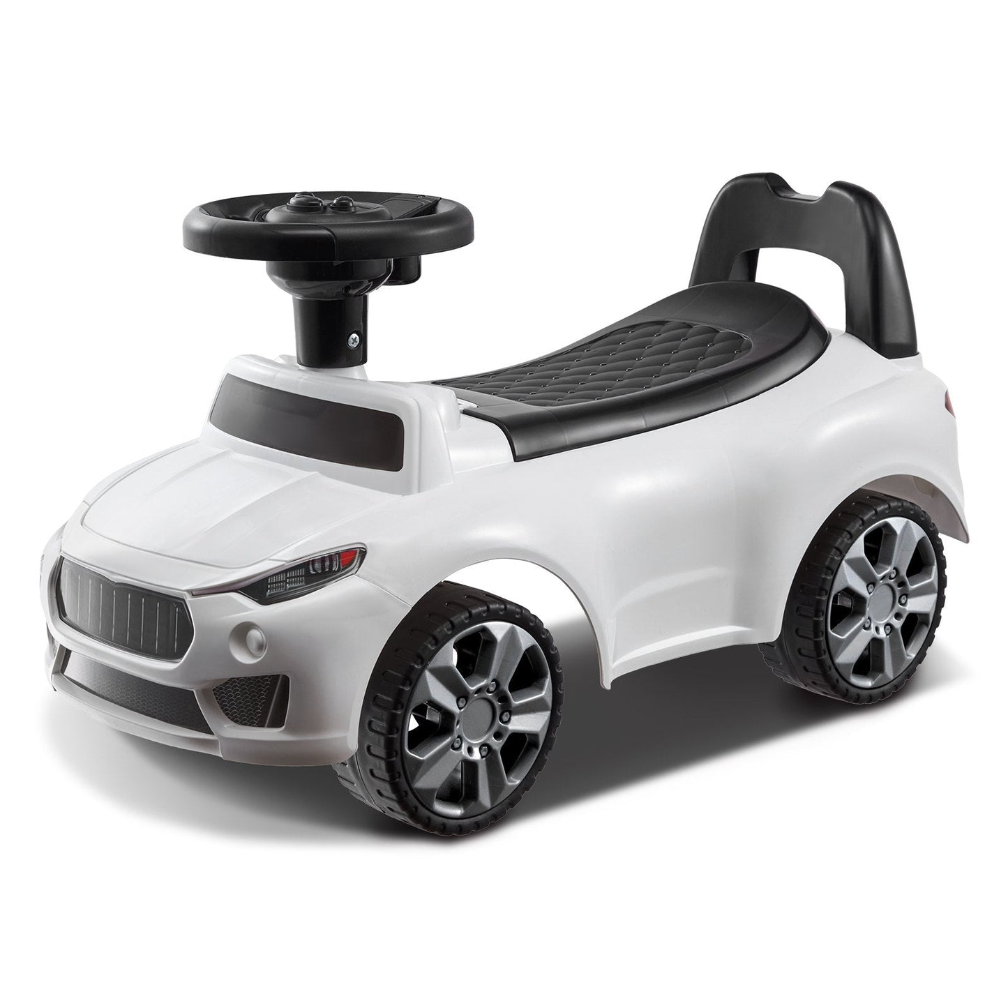 Toddler Ride-On Car with Music and Storage, Ages 1-3, White, 22 kg Capacity