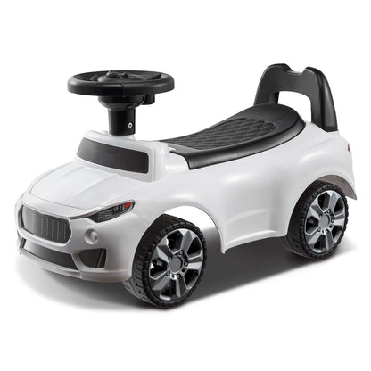 Toddler Ride-On Car with Music and Storage, Ages 1-3, White, 22 kg Capacity