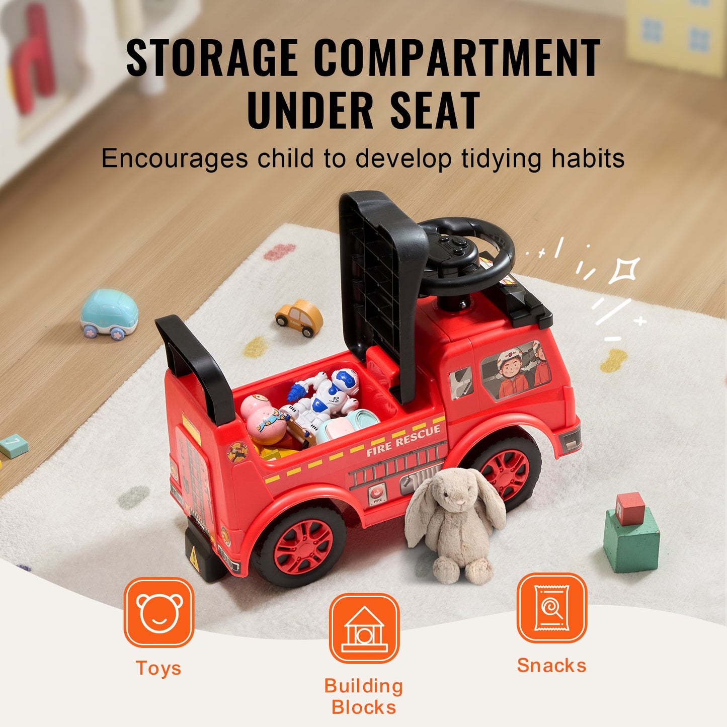 VEVOR Ride On Push Car for Toddlers, Ages 1-3, Ride Racer, Sit to Stand Toddler