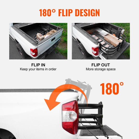 Aluminum Retractable Truck Bed Extender, Adjustable 1.31-1.63m, Easy Install