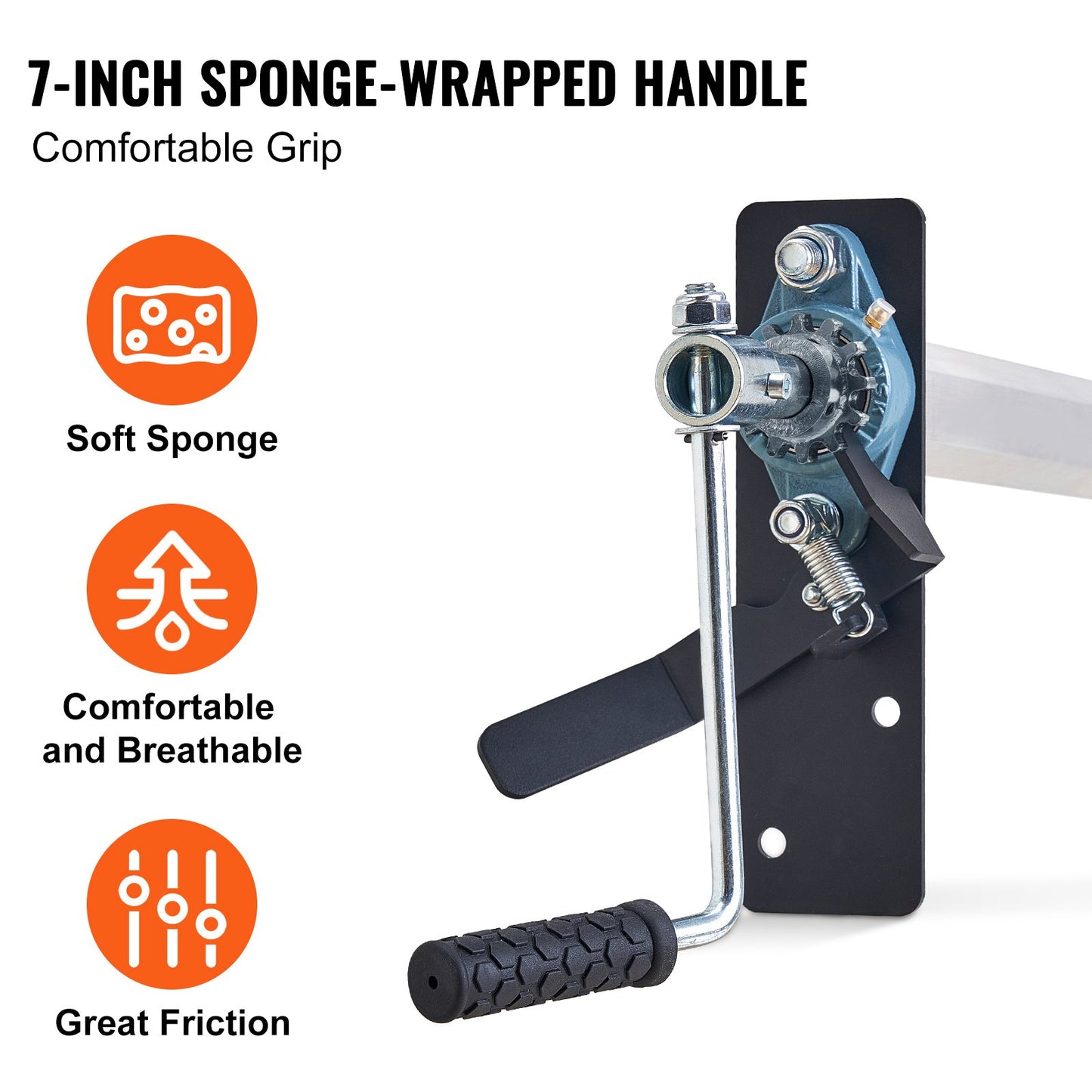 VEVOR Hand Crank Tarp Roller Kit, 1.6-2.6 m Wide, Aluminum Alloy, Manual Cab Level