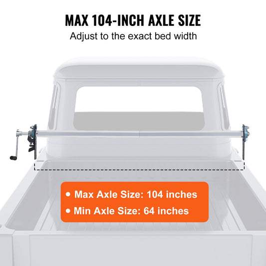 Manual Aluminum Tarp Roller Kit for Dump Trucks, 1.6-2.6 m Wide, 8.75 kg