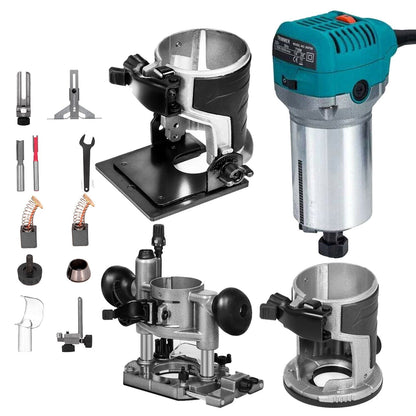 800W Variable Speed Compact Router with Plunge & Tilt Base, 220V, 30,000 RPM