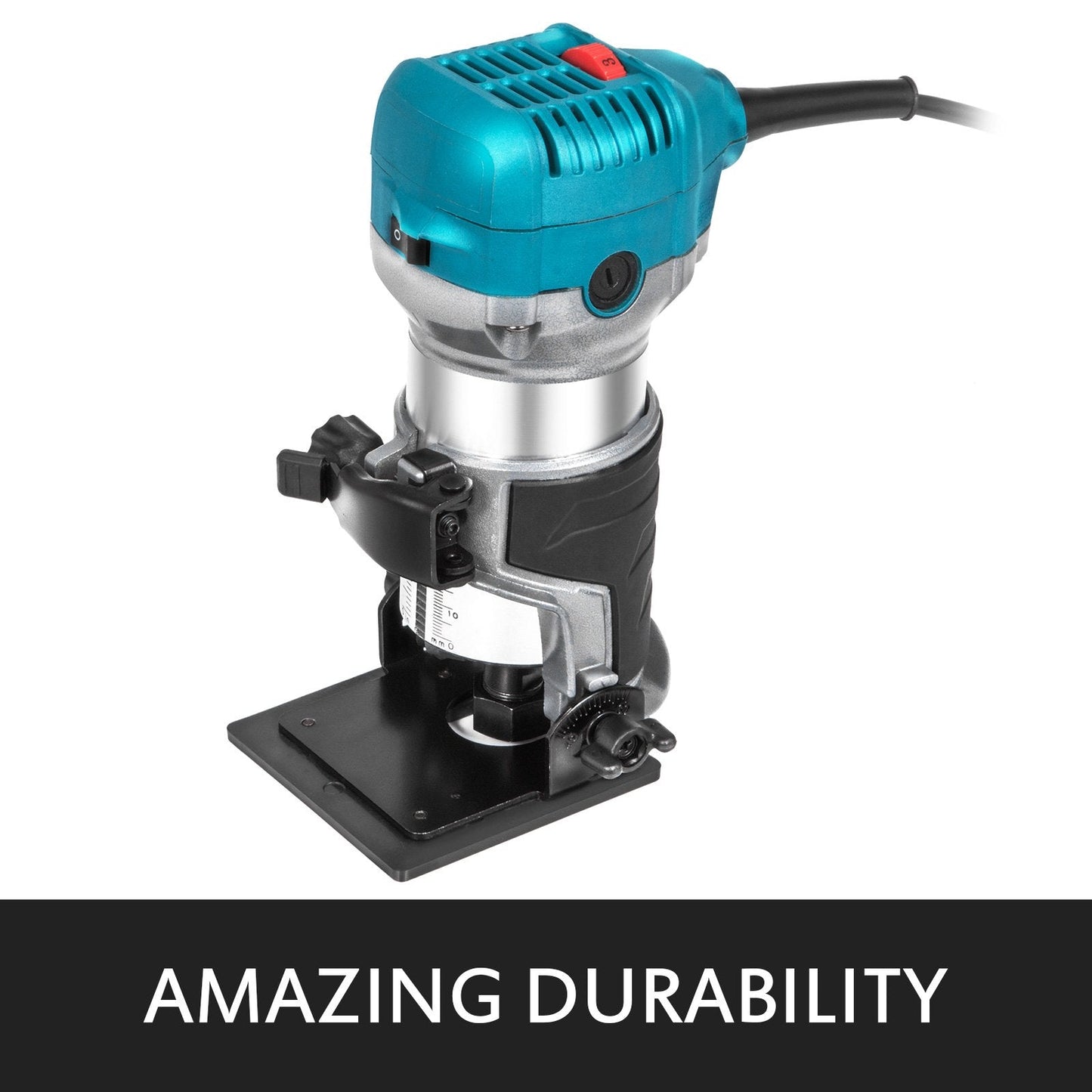 800W Variable Speed Compact Router with Plunge & Tilt Base, 220V, 30,000 RPM
