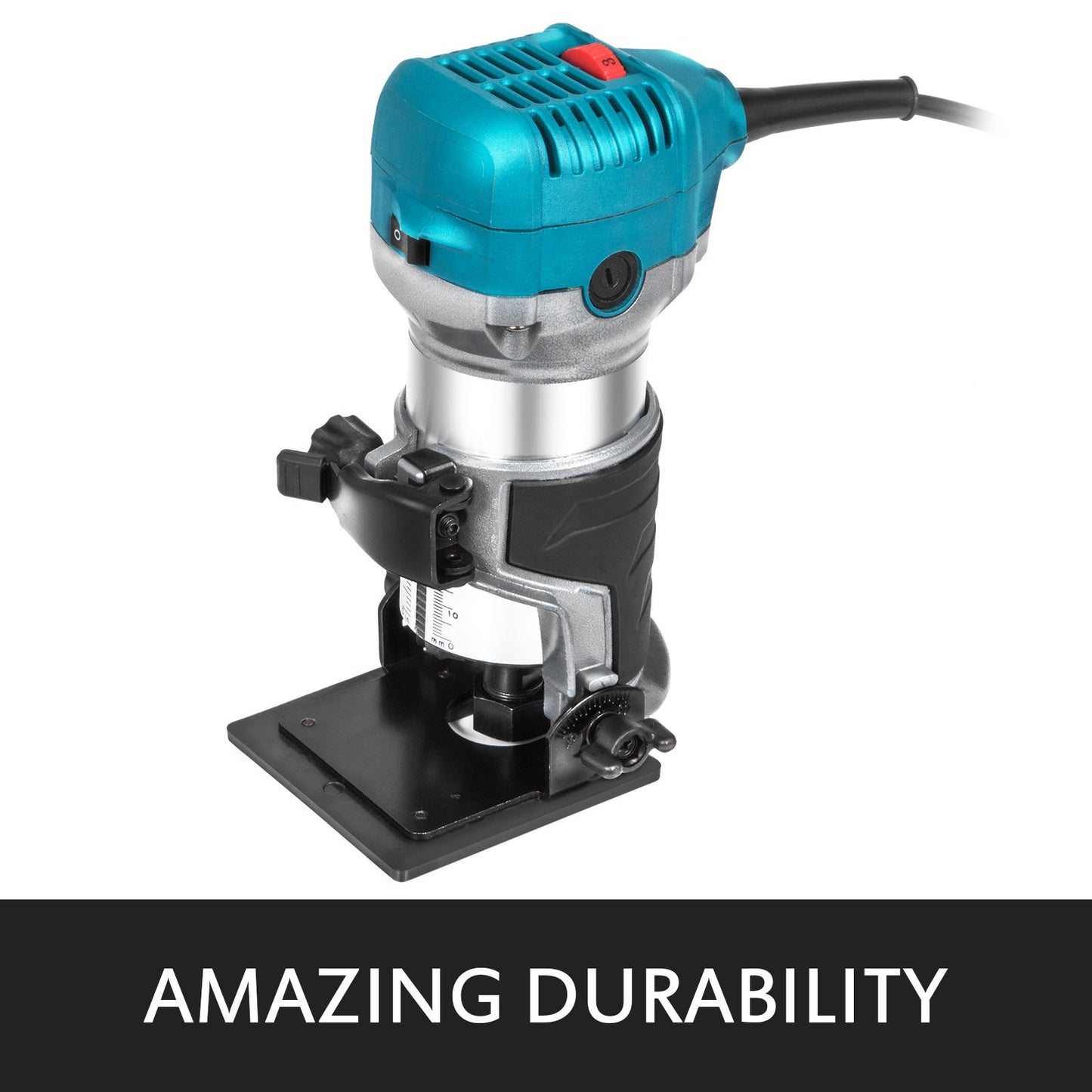 800W Max Torque Variable Speed 30,000RPM Compact Router with Collets 1/4" & 3/8"