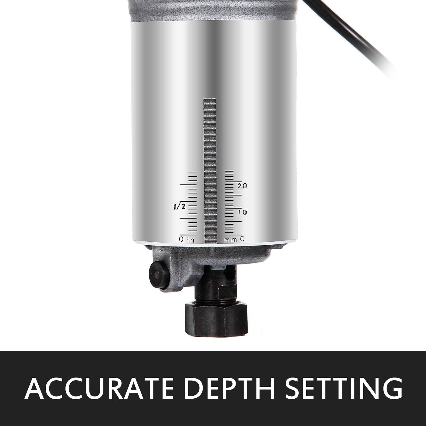 800W Variable Speed Compact Router with Plunge & Tilt Base, 220V, 30,000 RPM