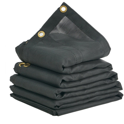 VEVOR Dump Truck Mesh Tarp, 7 x 14 ft, PVC Coated Black Heavy Duty Cover with 5.5"