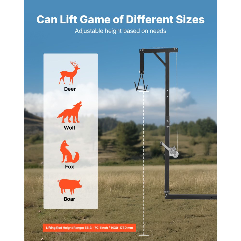 Truck Hitch Game Hoist 136 kg Hunting Deer Hoist with 2-inch Receiver