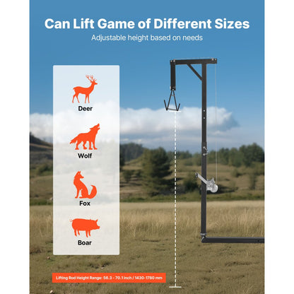 Truck Hitch Game Hoist 136 kg Hunting Deer Hoist with 2-inch Receiver