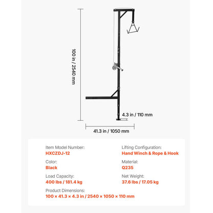 Truck Hitch Game Hoist 181.4 kg Hunting Deer Hoist with 2-inch Receiver