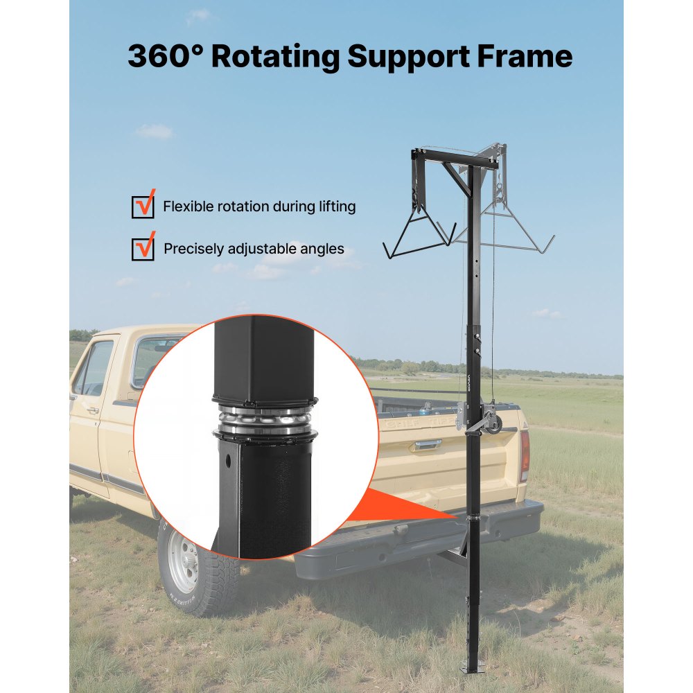 Truck Hitch Game Hoist 226.8 kg Hunting Deer Hoist with 2-inch Receiver