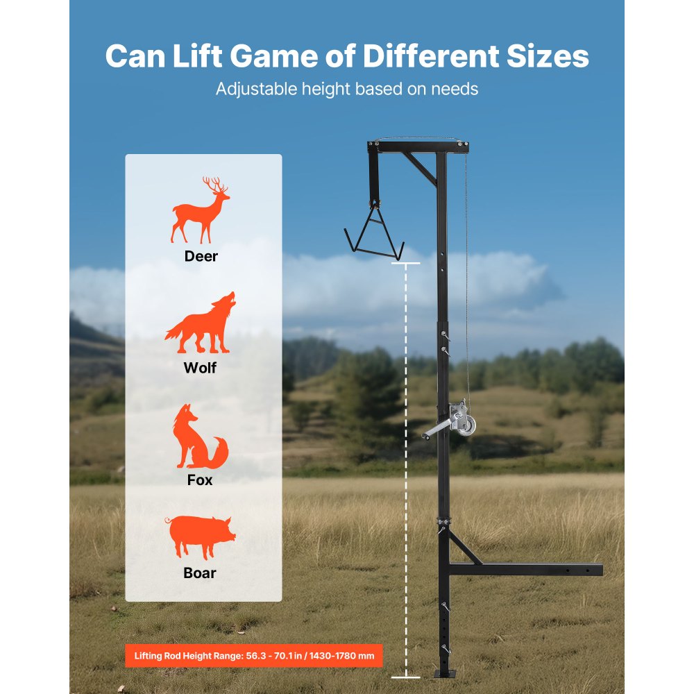 Truck Hitch Game Hoist 226.8 kg Hunting Deer Hoist with 2-inch Receiver