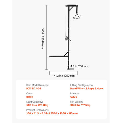 Truck Hitch Game Hoist 226.8 kg Hunting Deer Hoist with 2-inch Receiver