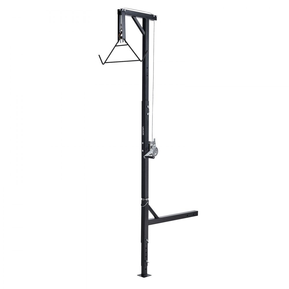 Truck Hitch Game Hoist, 600 lbs Load Capacity, Hunting Deer Hoist with 2-inch Receiver, 360-Degree Swivel Shaft & Adjust