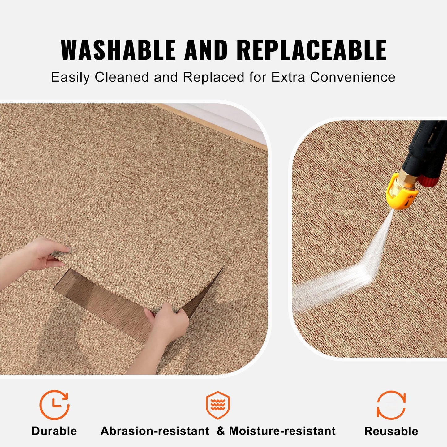Reusable Carpet Tiles with Padding, 0.5x0.5m, Soft and Soundproof, 16 pcs, Dark Brown