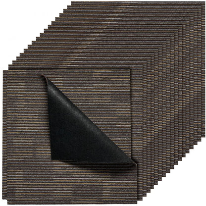 Carpet Tiles Reusable 610x610 mm, 24 PCS Modular Carpet Square Rug, Commercial Floor Soft Padded for Seamless Cover 8.9㎡