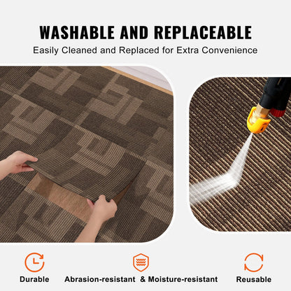 Reusable Carpet Tiles with Padding, 0.61x0.61m, Mixed Brown, 24 Pieces