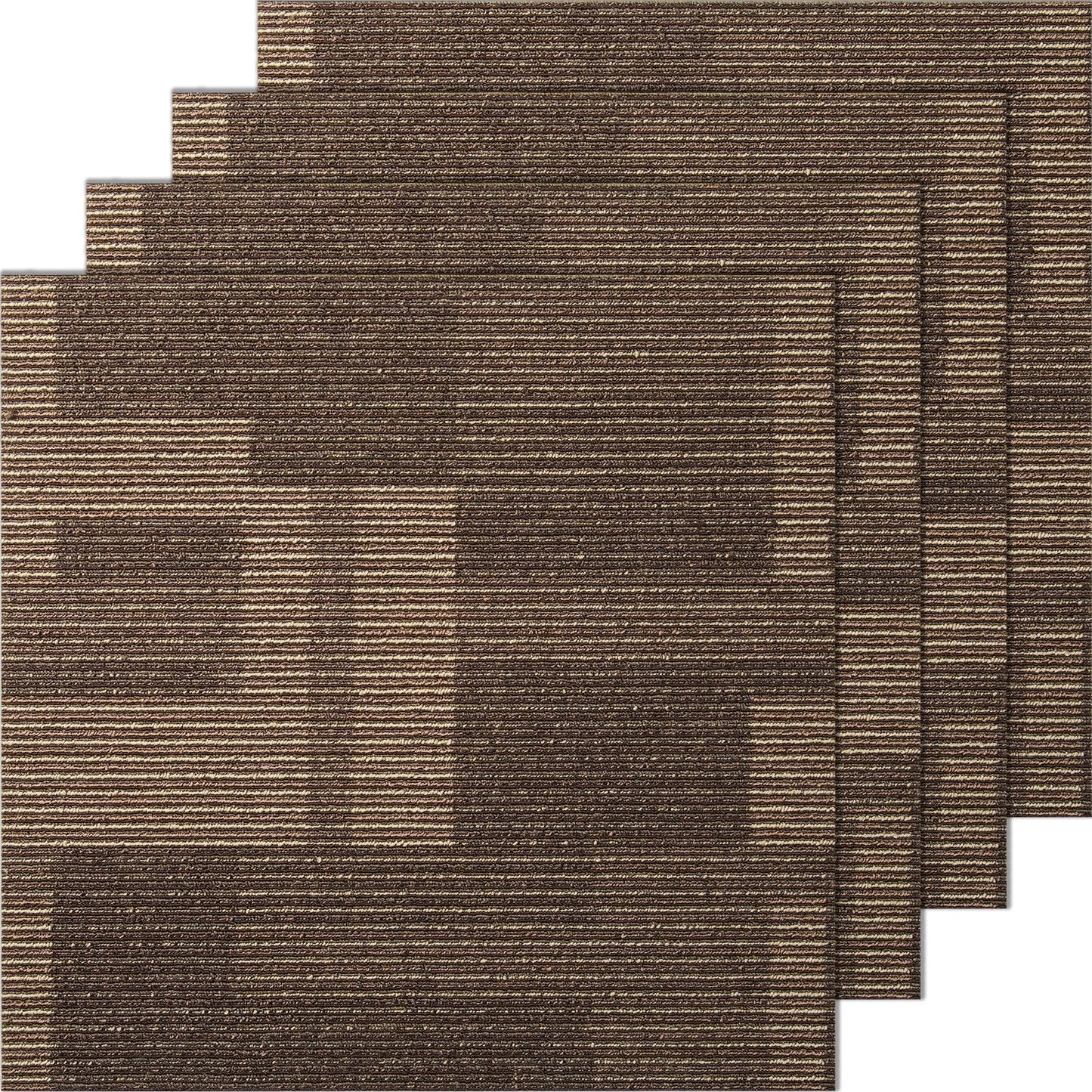 Reusable Carpet Tiles with Padding, 0.61x0.61m, Mixed Brown, 24 Pieces