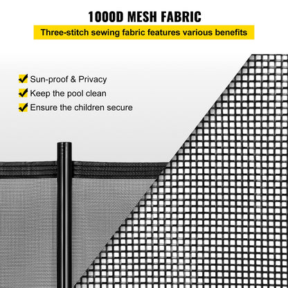 VEVOR Swimming Pool Fence, 4*12FT Pool Safety Fence for Inground Pools, Removable